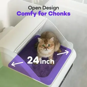 HOME-(Upgraded) X5 Self Cleaning Cat  Box - Unique Open Top Split System-Automatic  Scooping Robot,Odor-Seal,24 Inch litter
