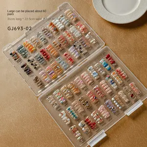 Nail Art Wear Nail Storage Box Dust-proof Transparent Storage Color Card Nail Style Works Display Finishing Box Display Book