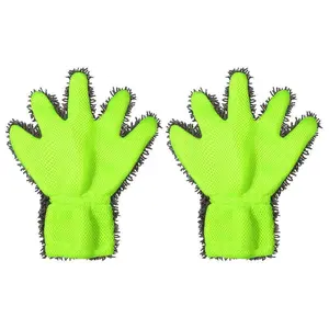 2026 Car Washing Sponges Mitts Double-Sided Microfiber 1 Pack Car Detailing Glove for Interior & Exterior, Knobby for Dusting, Smooth for Scrubbing, Non-Abrasive, Durable, Safe on Paint, Great for Hard-to-Reach Areas