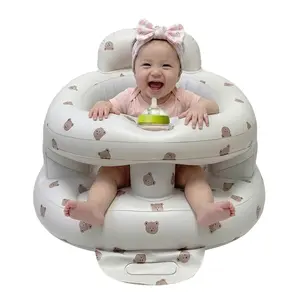 Upgraded Inflatable Baby Chair with Built-in Air Pump, Inflatable Baby Seat for Babies 3-36 Months, Sit Me Up Floor Seat for Baby, Back Support Baby Seats for Infants for Sitting Up