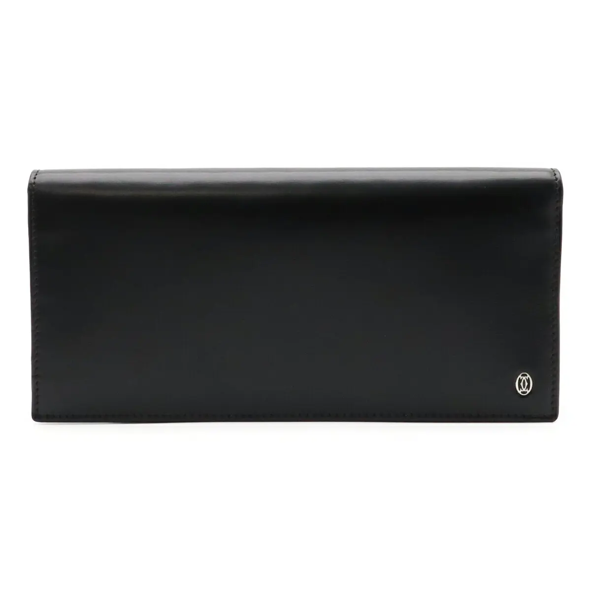 Pre-owned Cartier Calfskin Small Leather Goods Pasha de Long Bifold Wallet