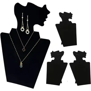 4 count/Set  Black Foldable Necklace Display, Earring Necklace  Set Easel Display Stand Rack, Bust Stand Holder For Home or Shop Sell Show