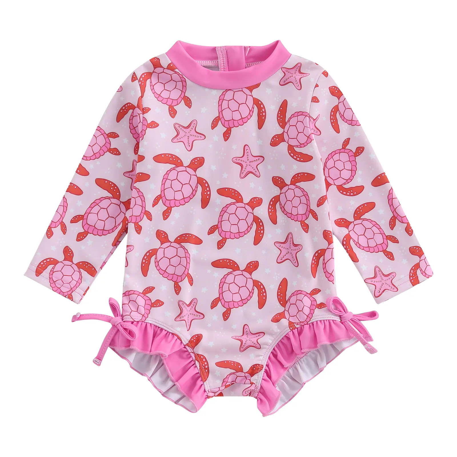 Toddler Baby Girl Swimsuit Rash Guard Turtle Ruffle Swimwear Toddler Infant Summer Beach wear
