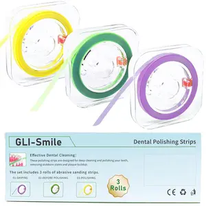 Dental Polishing Strips Sanding Strips Tooth File Teeth Sanding Grinding Tool, 3 Rolls