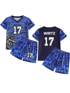 All-season children's soccer jersey and pants set, with the name WIRTZ and the number 17. Suitable for sports, leisure, outdoor activities, and sporty styling. Made of breathable material, it is the first choice for outdoor activities.