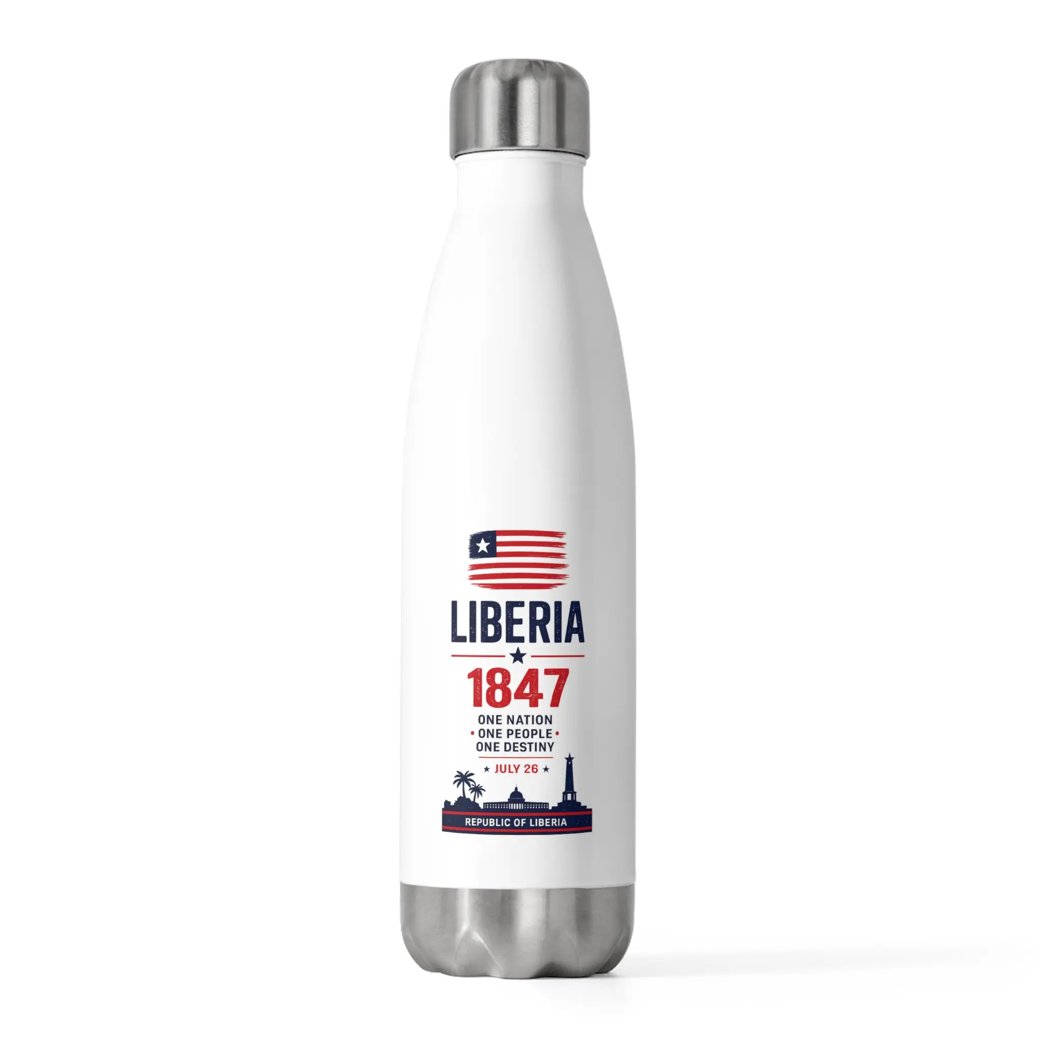 Liberia 1847 Flag Bottle 20oz Insulated Bottle | Republic of Liberia