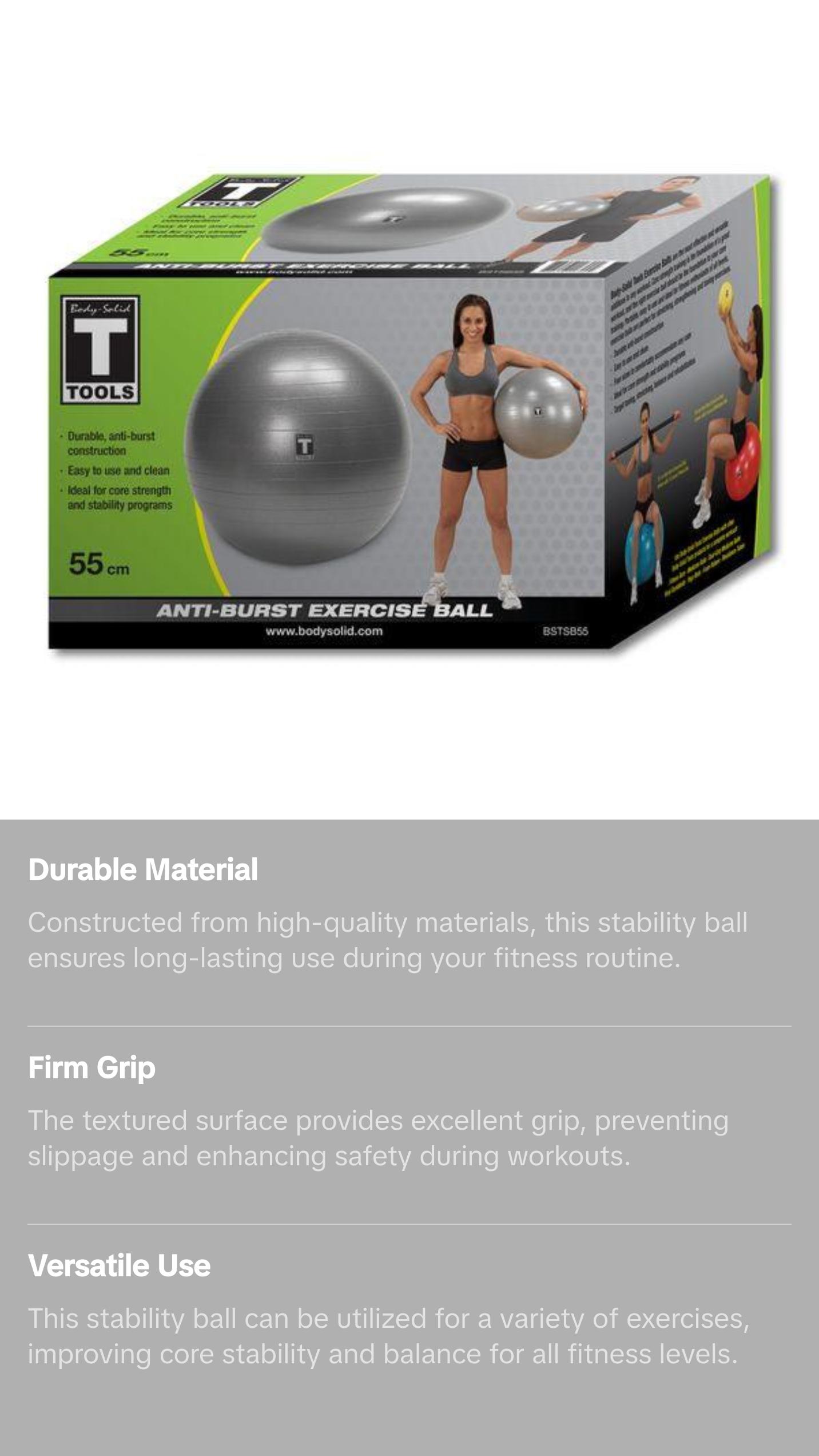 Body-Solid Tools Stability Ball 55cm Grey 55CM