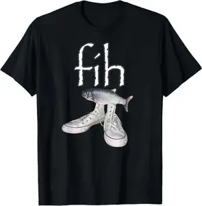 Funny Fih Shirt: Amusing Fish - Shoes Combo on a Trendy Tee for American Guys