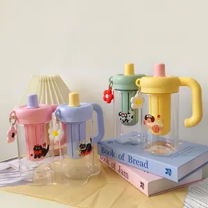 Large Capacity 750ML Portable Cartoon Water Bottle, Detachable Tea Strainer, 360° Leak Proof, Straw and Handle, Ideal Gift for Outdoor Use
