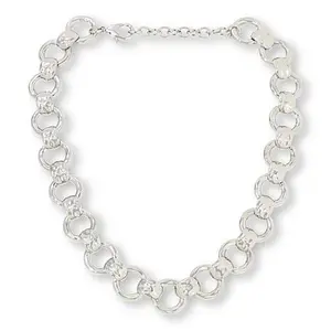 Bellezza 15-3/4" Bronze Hammered Rolo Link Necklace