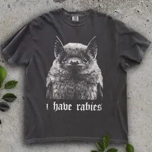 Comfort Colors I Have Rabies Bat Shirt T-shirt, Grunge Y2k Vintage Sweatshirt, Unhinged Meme, Weird Dark Humor