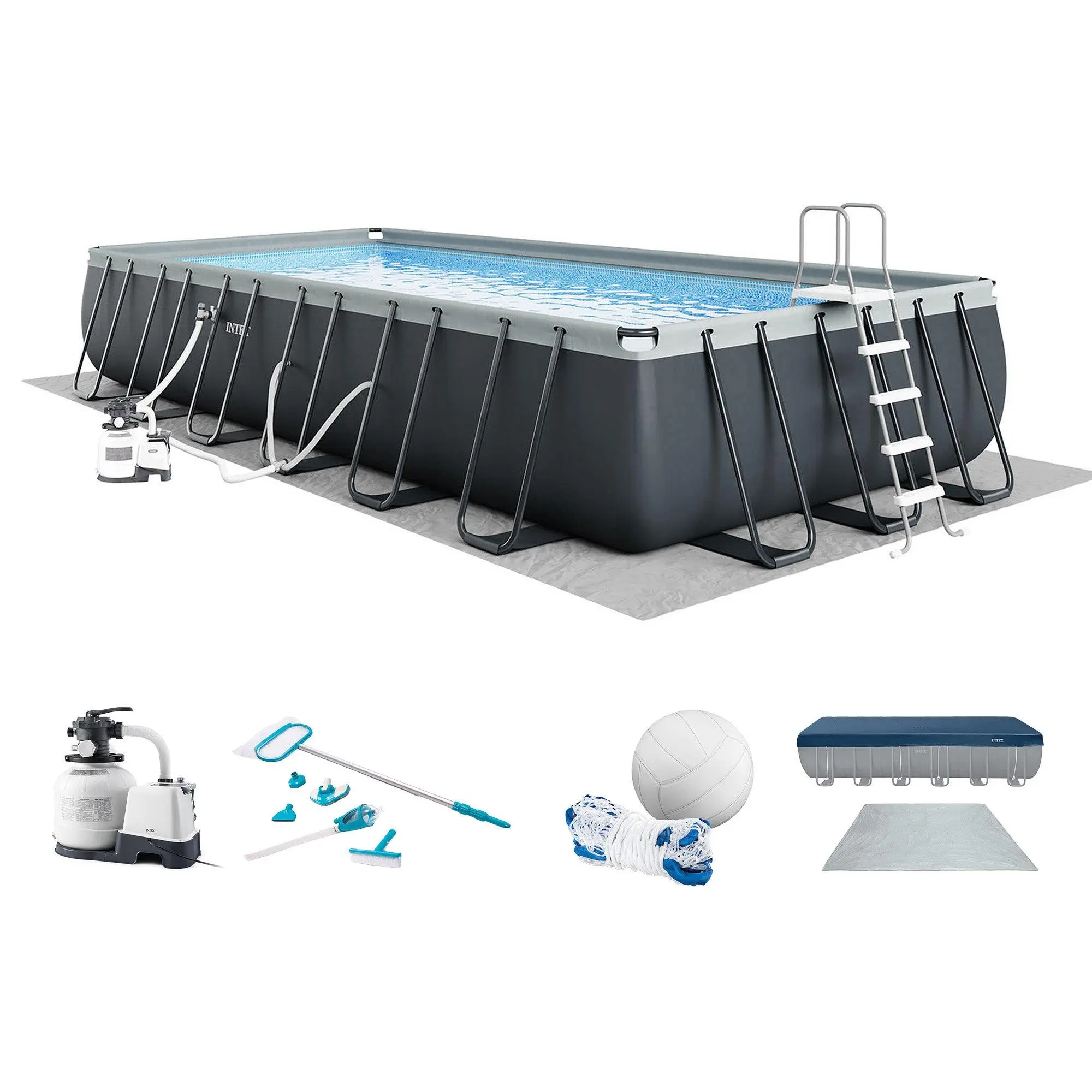 Intex 26367EH 24' x 12' x 52" Rectangular XTR Frame Swimming Pool w/ Filter Pump