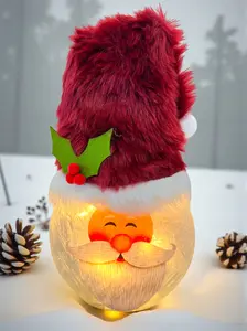 Santa Lamp or Hand-Painted Night Light   Electric