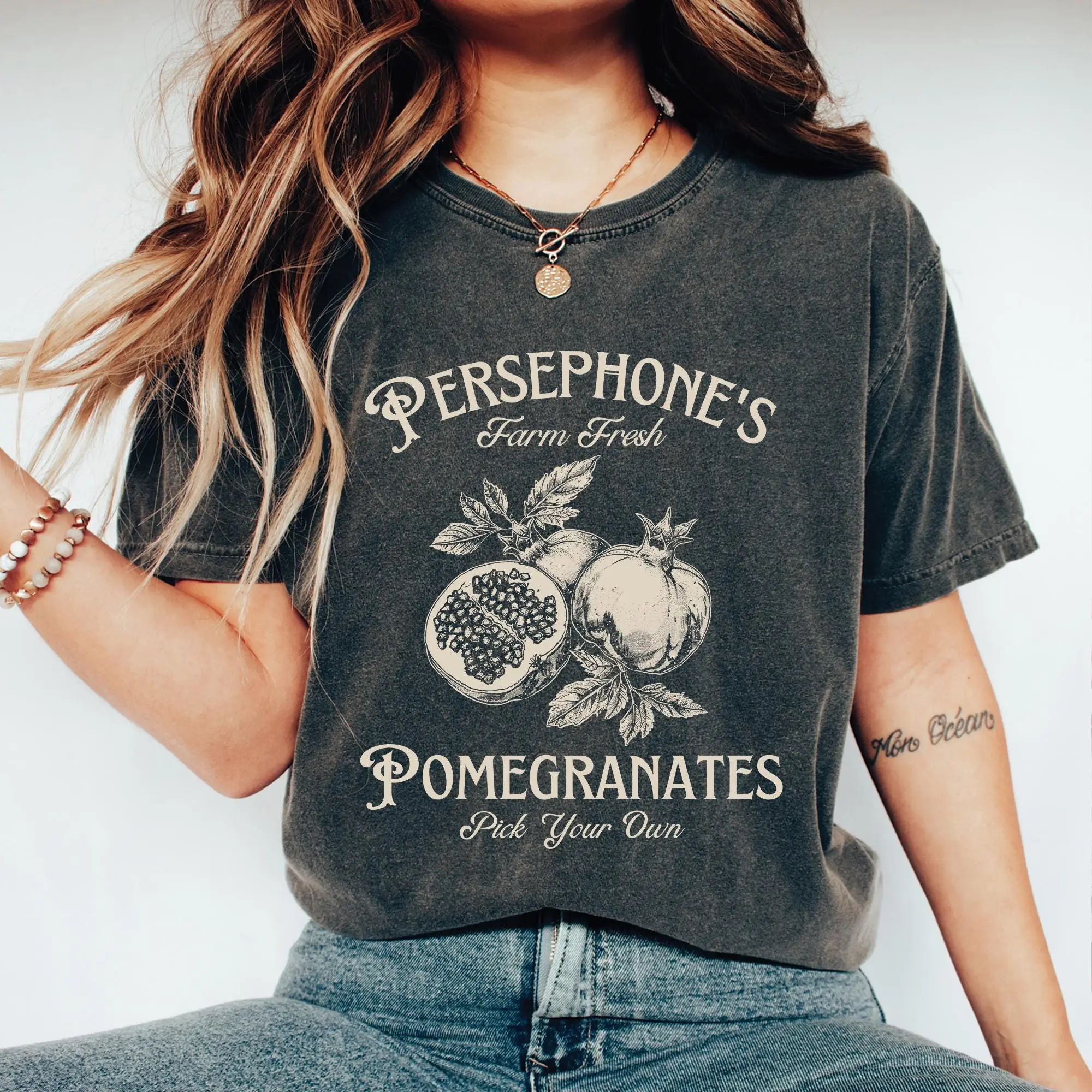 Persephone's Pomegranates Shirt, Dark Academia T-shirt, Greek Mythology Shirt, Vintage, Comfort Colors Shirt