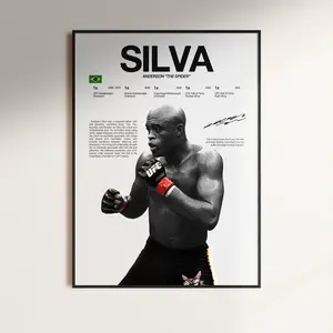 Anderson Silva Poster, UFC Wall Print, MMA  Fighter Poster, Gym Poster, UFC Fan Room Decor, Gift for Him, Champion Poster