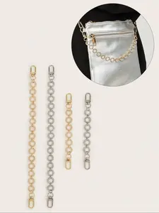 High-End Versatile Circle Rhinestone Bag Extender Chain, Silver Color Water Drill Bag Strap, Rhinestone Straps, Irregular Design, Perfect for Any Purse