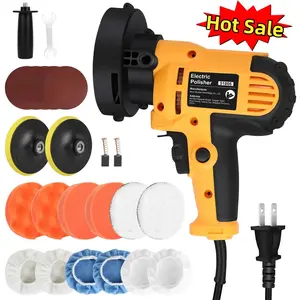 800W Car Polisher Buffer Sander Polishing Machine Kit Waxing with 5" Pad Bonnet