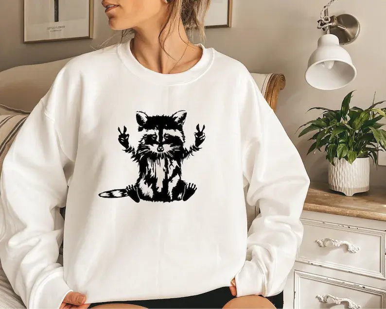 Raccoon Lover Sweatshirt, Cute Raccoon Sweatshirt, Animal Lover Gift Hoodie, Gift For Raccoon Owner, Farmer Sweater