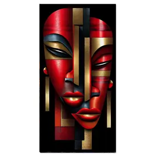 Color Geometric Abstract African Woman Diamond Painting Kits for Adults,5D Large Size Diamond Art Kits, Diamond Art Mosaic, for Beginners, Beginner Friendly, DIY Gem Art Crystal Painting for Home Wall Decor, Present, Geometric Design