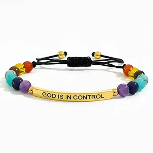 Friendly Bracelet God Bless Adjustable Bracelet Handmade Wealth Beaded Bracelet Abundance Arpurraina Aventurine & Tiger Eye Beaded Bracelet Jewelry Protection Bracelet Encouragement Gift Fashion Artificial Bracelet