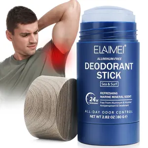 Elaimei Antiperspirant Stick for Men, Fresh Ocean Mineral Scent, Sandalwood Calm, Aluminum-Free & Long-Lasting, Sweat Control Deodorant Bar, Deodorant Personal Care