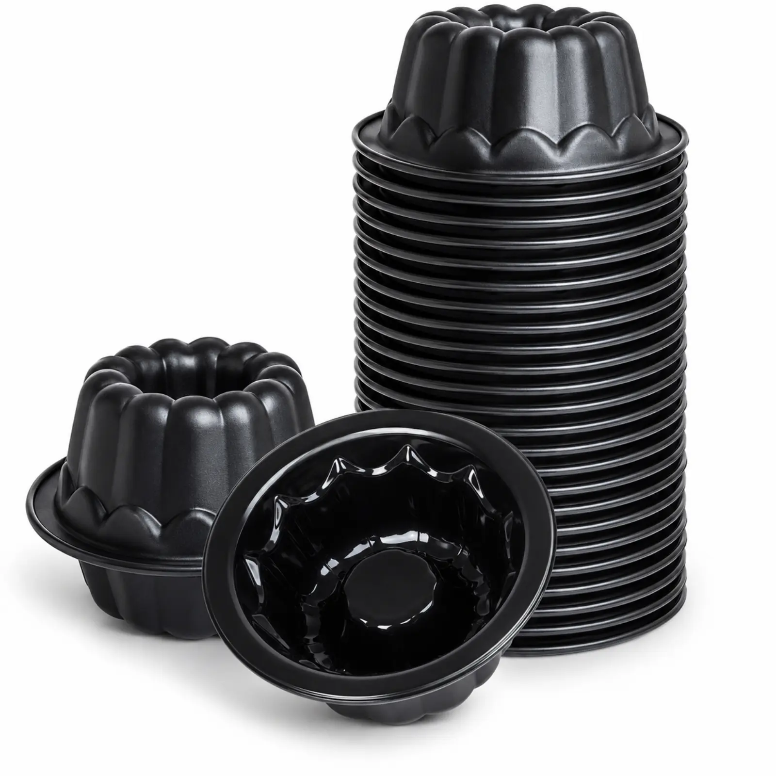 25-Pack 4 Inch Silicone Mini Bundt Cake Pans - Reusable Nonstick Baking Molds for Mini Cakes, Muffins, Jelly & Desserts