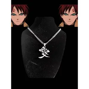 Trendy Anime Inspired Stainless Steel Chain Necklace, Charms Necklace, Japanese Street Fashion Jewelry, Ghost Slayer Design, Unisex Accessory