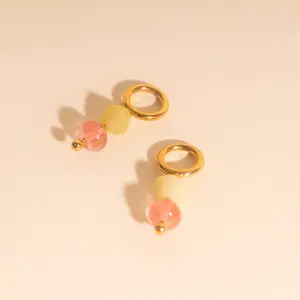 Pink Lemonade Huggie Hoop Charms