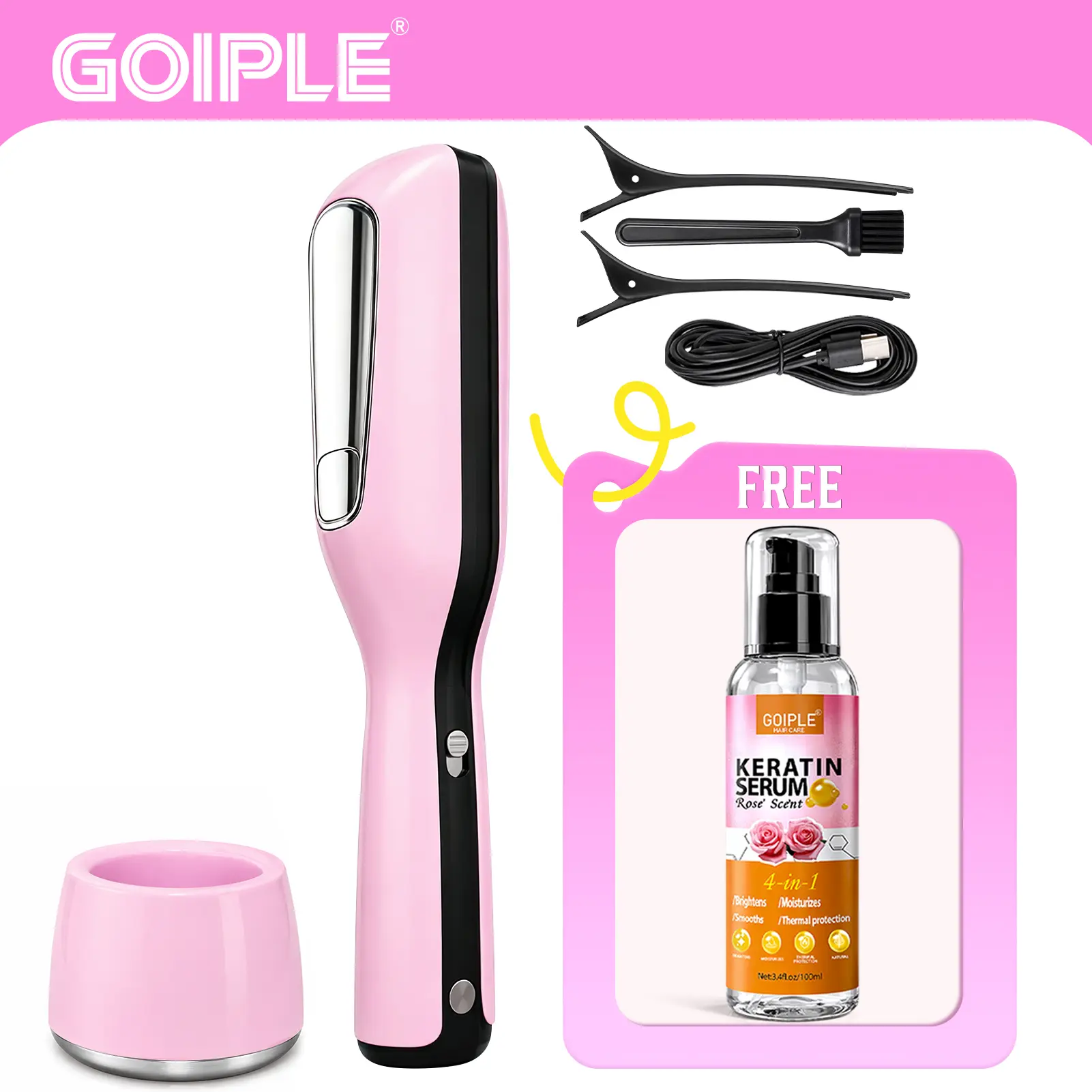 Portable Hair Trimmer for Split Ends with Free Hair Serum – Quick, Safe & Easy to Use Cordless & Rechargeable for Dry, Damaged, Brittle, Curly, Frizzy, Straight Hair