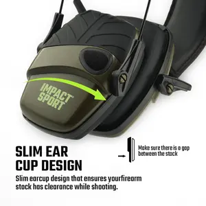 Professional Tactical Electronic Earmuff for Shooting - 4X Sound Amplification & 0.001s Fast Noise Suppression, NRR 22dB / SNR 25dB, Slim Ear Cup Design, Folding Headband with AUX Input