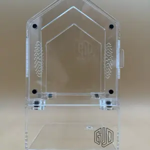 “Canopy Top” 4x4x7” Jumping Spider Enclosure Clear Acrylic Habitat for Pet Spiders