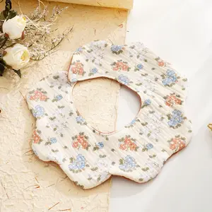 Cute Floral Baby Bib Set, Ab Face Design, Fitted Infant Clothing, Soft Material, Perfect for Feeding Time, Unisex Baby Accessories, Gifts