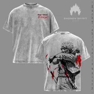 My Hero Academia Keigo Takami "Hawks" Oversized Vintage Wash T-Shirt, Heavyweight Cotton Anime Graphic Tee for Men & Women