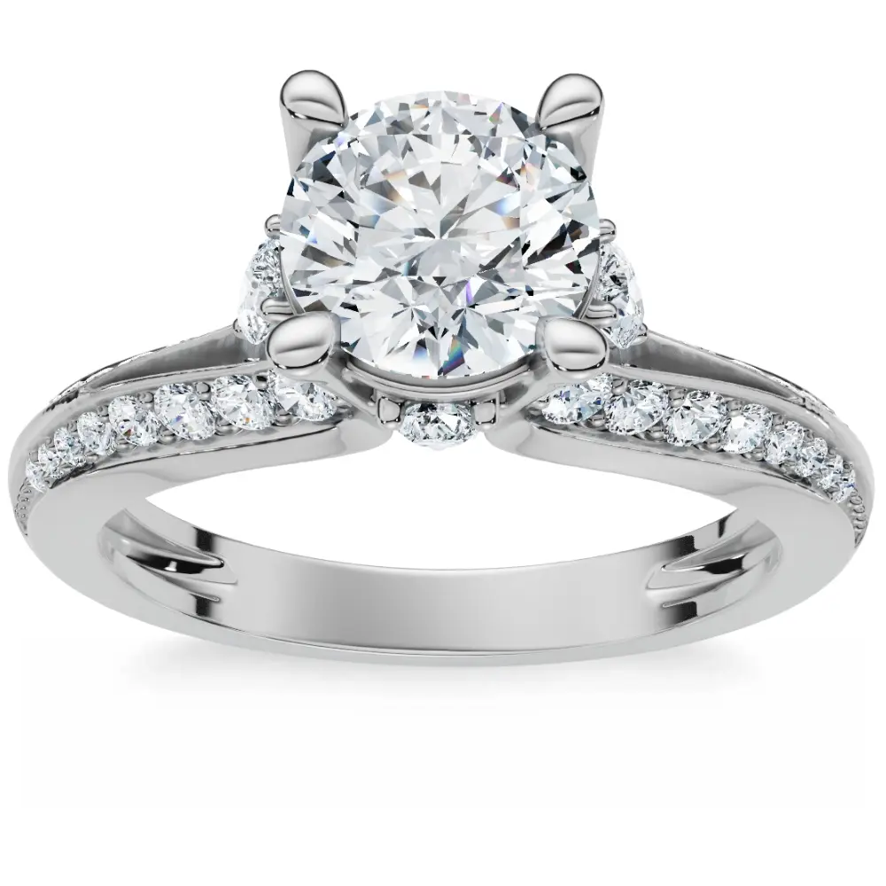 F/VS 1.40Ct Diamond Engagement Ring 14k Gold Lab Grown