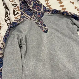 Unisex Retro Ethnic Patchwork Half Zip Hoodie, Casual Comfy Regular Fit Long Sleeve Pullover for Fall & Winter Daily Wear