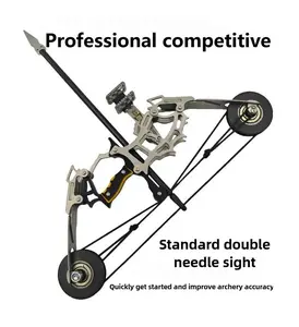 8.8in Upgraded Mini Compound Bow Set with Stainless Steel Arrow Fixing Groove, Adult Leisure Decompression Archery Toy, Gift for Men