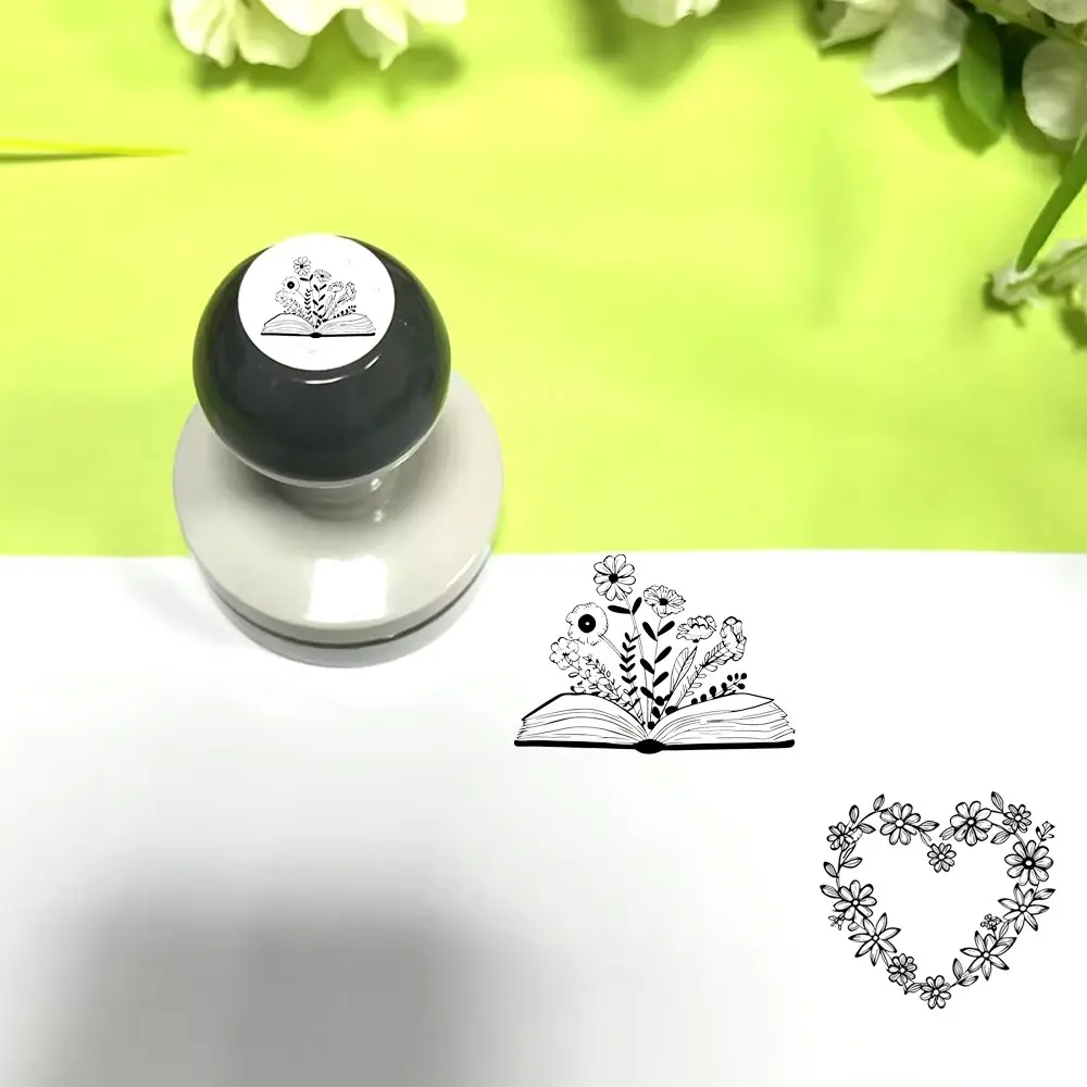 Two Different Floral Pattern Handmade Stamps, Wreath Plant Postage Stamp, Suitable for Scrapbooks, Albums, Envelopes, Greeting Cards, Cover