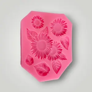 Boutique Adventures Flexible Sunflower Silicone Mold for Polymer, Clay, Gum, Paste and More