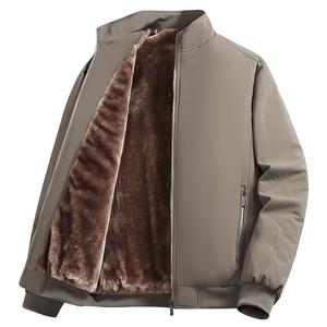 Men's Autumn And Winter Warm Fleece Jacket Casual Outdoor Coat Plain Beige Tops Outfit Stylish