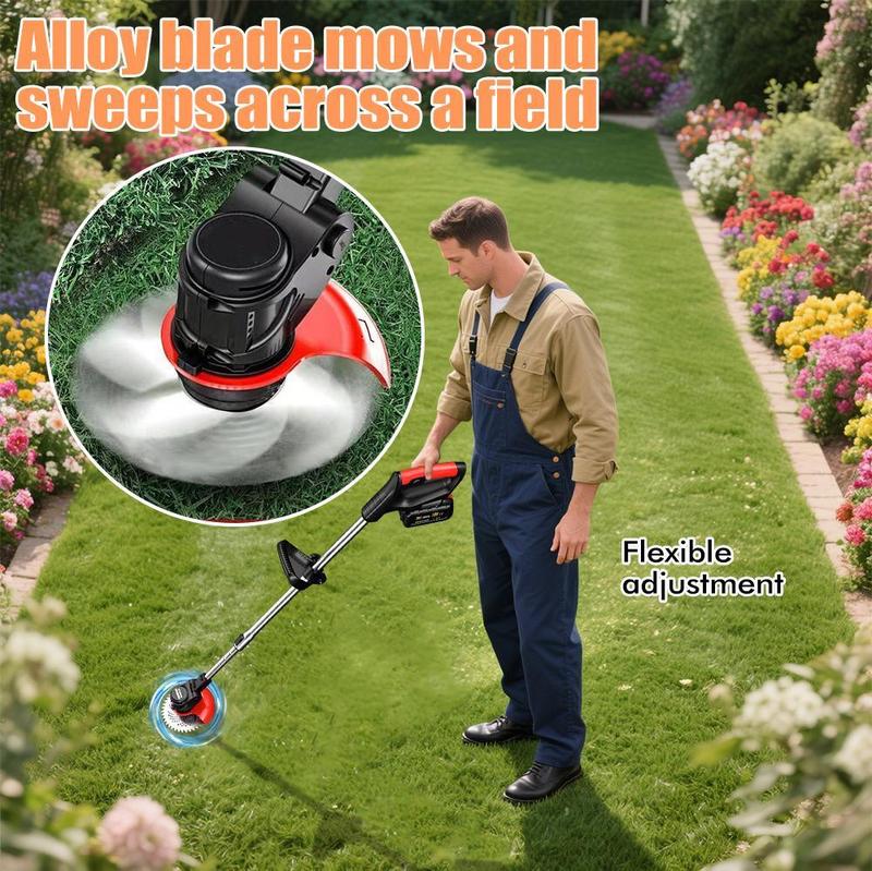 Cordless Electric Weed Eater 3-in-1, Lightweight Grass Trimmer with 2 Batteries, Stringless Lawn Edger & Brush Cutter for Yard and Garden,for Valentine’s Day Gift
