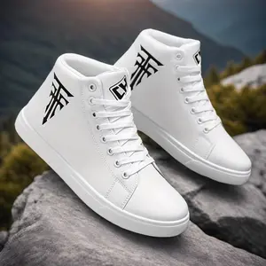 1PairComfortableHigh-TopMen'sCasualSkateboardSneakerswithRubberSole,FauxUpper,FabricLining,EVAInsoleforOutdoorWalkingandTravel-PureColorDesign