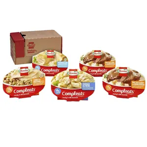 High Protein Microwave Meal Variety Pack with Chicken Turkey and Roast Beef, Shelf Stable Ready to Eat Prepared Meals, Pack of 5