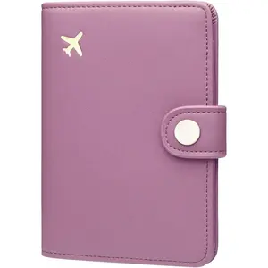 Passport Holder Women, Passport Cover Travel Wallet Rfid Blocking Passport Wallet Cover Case Travel Essentials Document Organizer, Elegant Purple