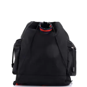 Pre-owned GUCCI Canvas Plain Backpacks Animalier Web Drawstring Backpack Techno Canvas Large by Rebag