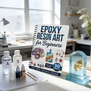 Epoxy Resin Art Tutorial Book, Beginner-Friendly DIY Guide, Step-By-Step Instructions for Epoxy Resin Crafts, Perfect for Craft Enthusiasts#ResinArt #EpoxyResin #DIYCrafts #BeginnerCrafts #TikTokMadeMeBuyIt