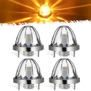Partsam 4Pcs Glass Watermelon Lights Clear Lens Amber Light for Cars Trucks