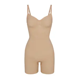 SEAMLESS SCULPT MID THIGH BODYSUIT | CLAY