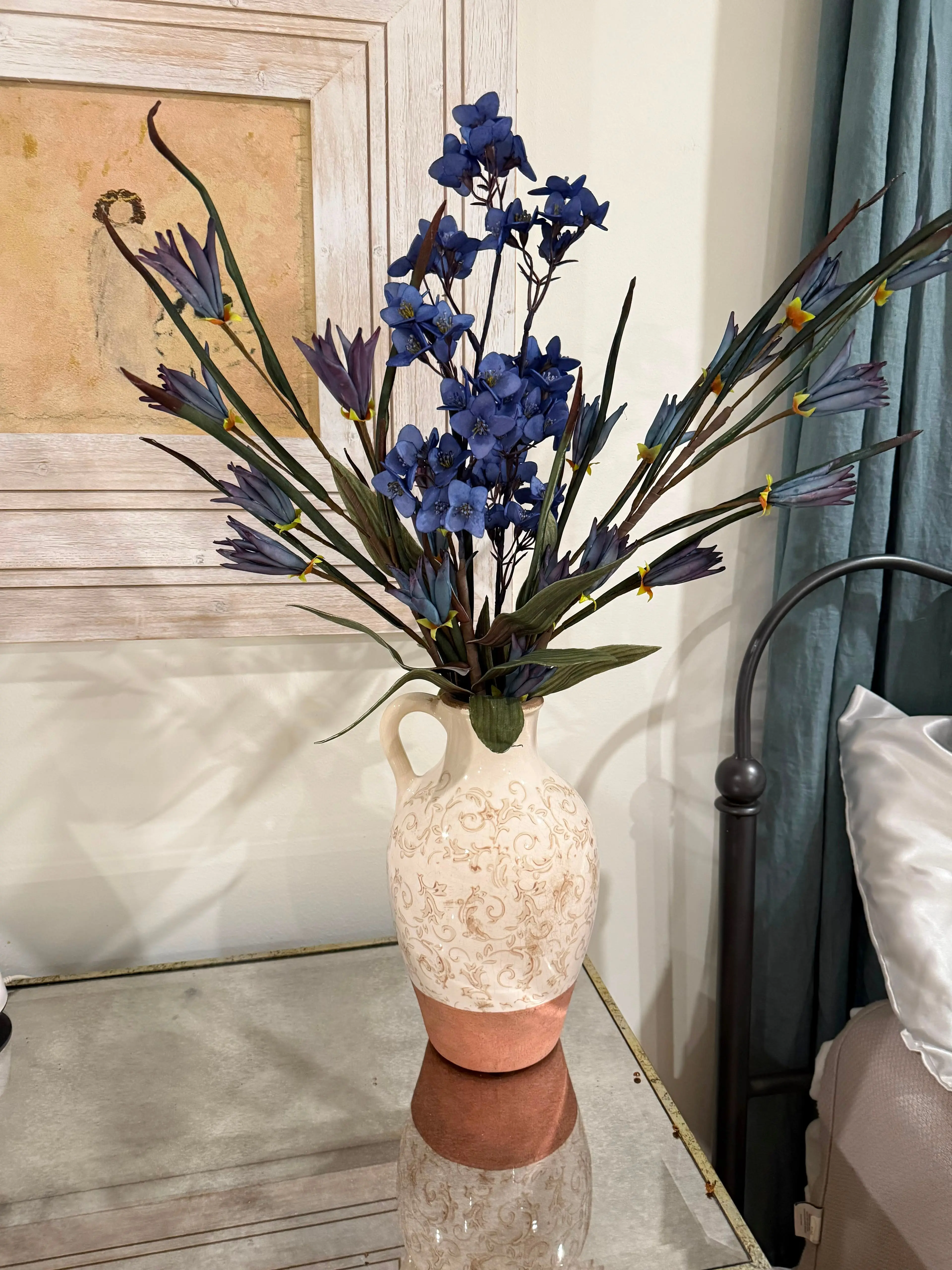 Luxury Blue Wildflower Bouquet – Premium Faux Floral Arrangement for Elegant Home Décor