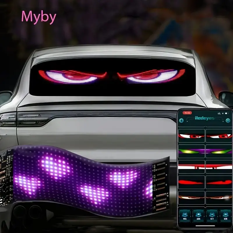 5V Powered Flexible Programmable LED Sign - App-Controlled Scrolling Message Display with Custom Text, Patterns, Animations - 3 Sizes Available for Decoration, Illuminated Emblem, LED Room Decor Use Cases