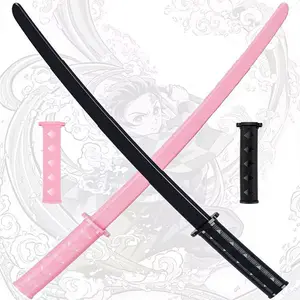 2pcs 3D Printed Gravity Retractable Samurai Sword Model, Plastic Telescopic Katana Sword, Adult Props, Halloween Costume Accessory